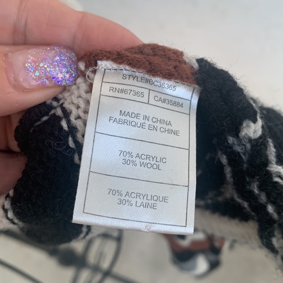 BB Dakota Aztec Santa Fe Wool Blend Open Front Sweater Cardigan - Picture 5 of 9